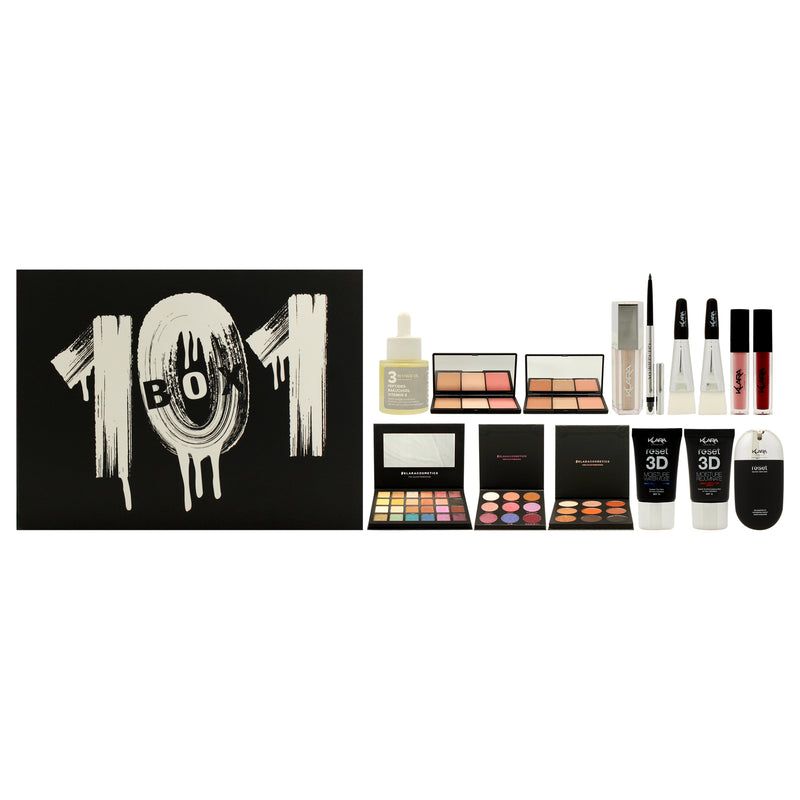 Klara 101 Box Set by Klara for Women - 17 Pc 2.5oz 24 Eyeshadow Palette - Marrakech, 0.38oz Pro Eyeshadow Palette - N.02, 0.38oz Pro Eyeshadow Palette - N.04, 0.008oz Gel Glide On Eyeliner - Green Metalic, Gel Glide On Eyeliner, 0.35oz All-In-One Palette