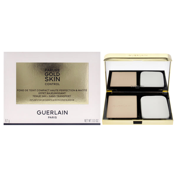 Guerlain Parure Gold Skin Control Matte Compact Foundation - 0N Very Light Skin with Neutral Beige Undertones by Guerlain for Women - 0.3 oz Foundation (Refillable)