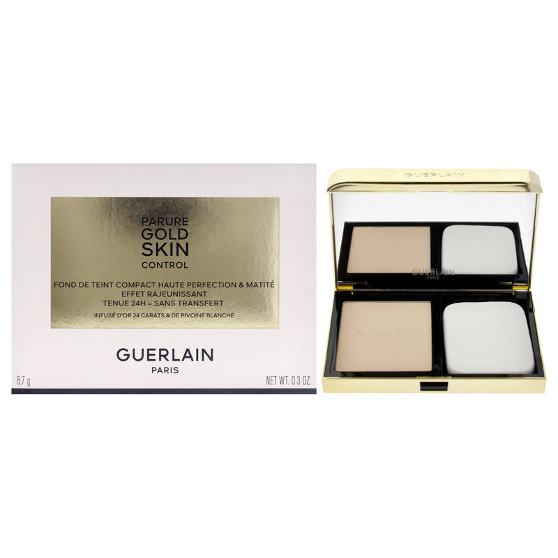 Guerlain Parure Gold Skin Control Matte Compact Foundation - 0N Very Light Skin with Neutral Beige Undertones by Guerlain for Women - 0.3 oz Foundation (Refillable)