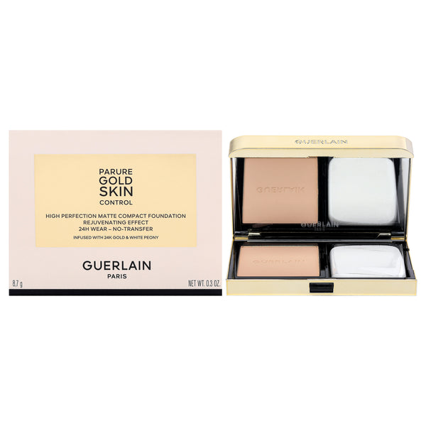 Guerlain Parure Gold Skin Control Matte Compact Foundation - 3N Medium Skin with Neutral Beige Undertones by Guerlain for Women - 0.3 oz Foundation (Refillable)