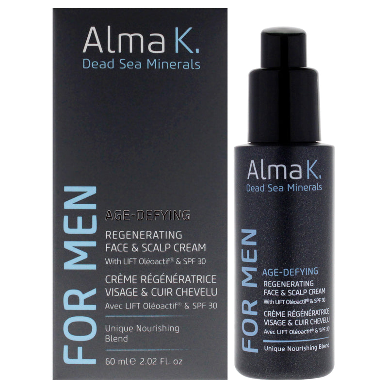 Alma K Age Defying Regenerating Face and Scalp Cream With SPF 30 by Alma K for Men - 2 oz Cream