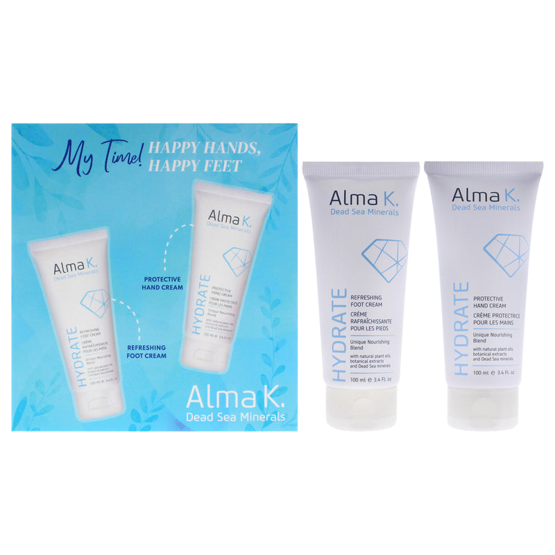 Alma K Happy Hands Happy Feet Set by Alma K for Women - 2 Pc 3.4oz Protective Hand Cream, 3.4oz Refreshing Foot Cream