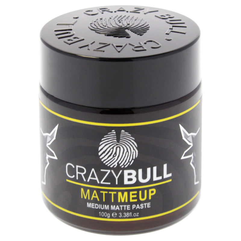 Crazy Bull Hair MattMeUp Paste - Medium Matte by Crazy Bull Hair for Men - 3.38 oz Paste