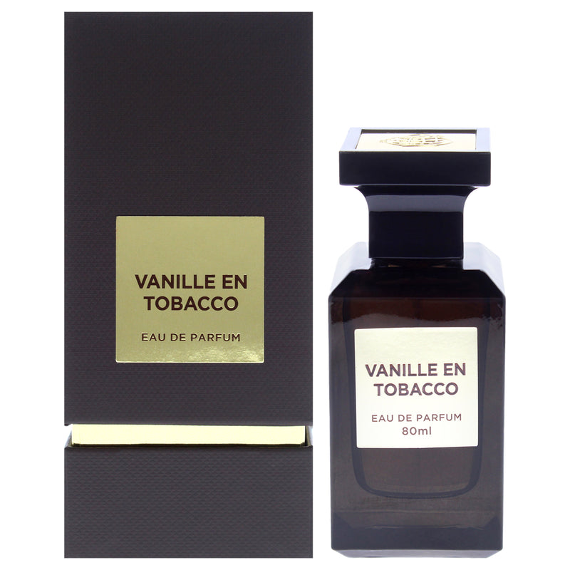Fragrance World Vanille En Tobacco by Fragrance World for Men - 2.7 oz EDP Spray