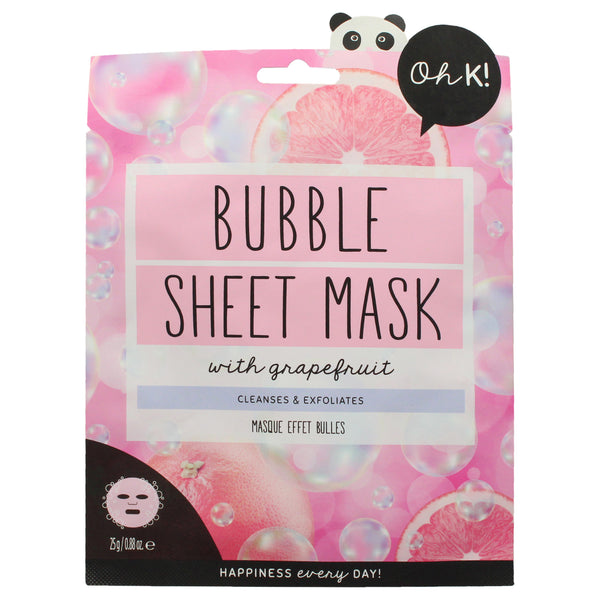 Oh K! Bubble Sheet Mask - Grapefruit by Oh K! for Unisex - 1 Pc Mask