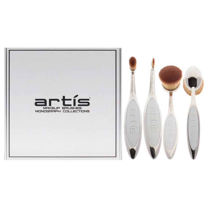 Artis Monograph Collection Makeup Brushes by Artis for Women - 3 Pc Elite Oval 7 Brush - Mirror, Elite Oval 3 Brush - Mirror, Elite Linear 1 Brush - Mirror