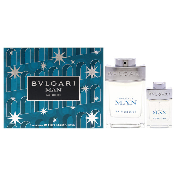Bvlgari Bvlgari Man Rain Essence by Bvlgari for Men - 2 Pc Gift Set 3.3oz EDP Spray, 0.5oz EDP Spray