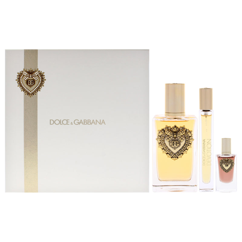 Dolce & Gabbana Devotion by Dolce and Gabbana for Women - 3 Pc Gift Set 3.3oz EDP Spray, 0.33oz EDP Spray, 0.17oz EDP Splash