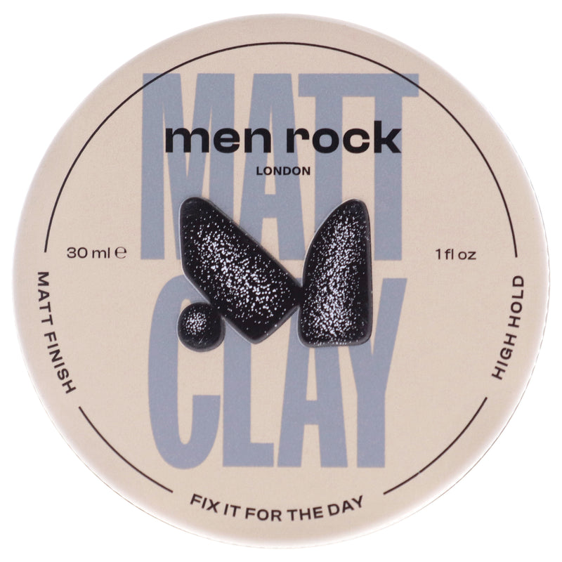 Men Rock Matt Clay - High Hold-Matt Finish by Men Rock for Men - 3 oz Clay