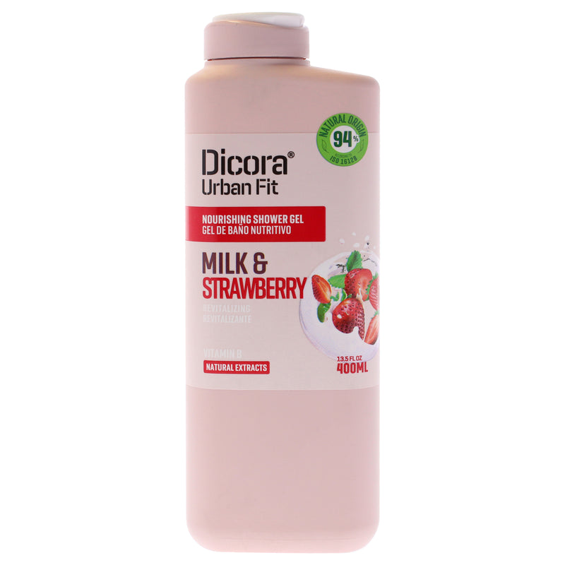 Dicora Urban Fit Nourishing Shower Gel - Milk and Strawberry by Dicora Urban Fit for Unisex - 13.5 oz Shower Gel
