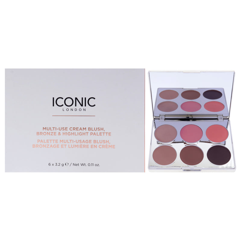 Iconic London Multi-Use Cream Blush, Bronze and Highlight Palette by Iconic London for Women - 0.11 oz Makeup