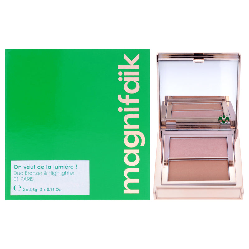 Magnifaik Duo Bronzer and Highlighter - 01 Paris by Magnifaik for Women - 0.3 oz Makeup