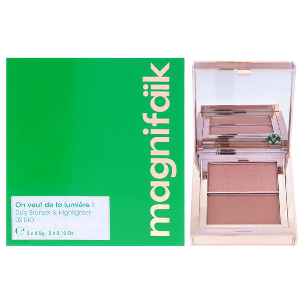 Magnifaik Duo Bronzer and Highlighter - 02 Rio by Magnifaik for Women - 0.3 oz Makeup