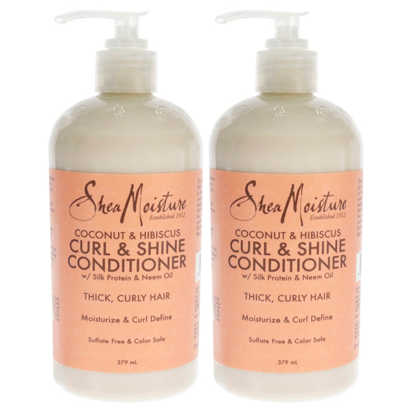 Shea Moisture Coconut & Hibiscus Curl & Shine Conditioner - Pack of 2 by Shea Moisture for Unisex - 13 oz Conditioner