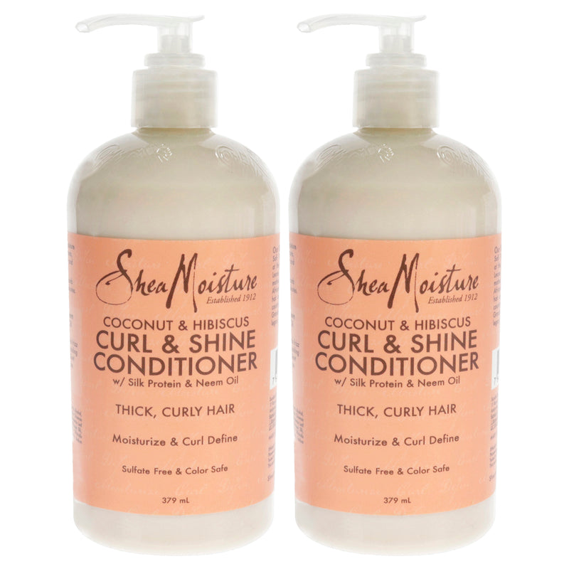 Shea Moisture Coconut & Hibiscus Curl & Shine Conditioner - Pack of 2 by Shea Moisture for Unisex - 13 oz Conditioner