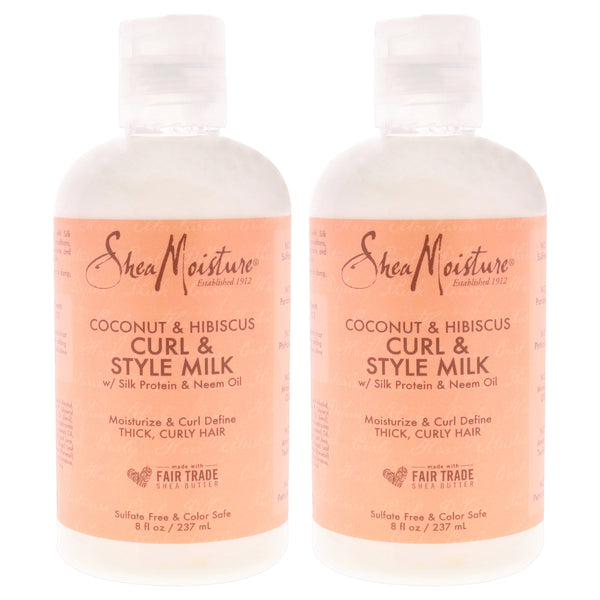 Shea Moisture Coconut & Hibiscus Curl & Style Milk - Pack of 2 by Shea Moisture for Unisex - 8 oz Cream