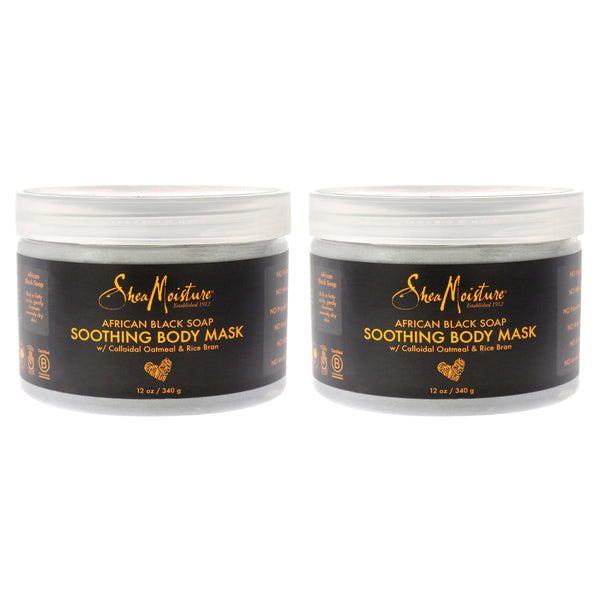 Shea Moisture African Black Soap Soothing Body Mask - Pack of 2 by Shea Moisture for Unisex - 12 oz Mask