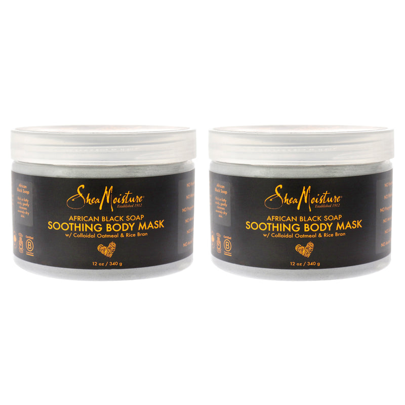Shea Moisture African Black Soap Soothing Body Mask - Pack of 2 by Shea Moisture for Unisex - 12 oz Mask