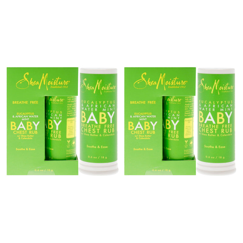 Shea Moisture Eucalyptus and African Water Mint Baby Chest Rub - Pack of 2 by Shea Moisture for Unisex - 0.6 oz Ointment