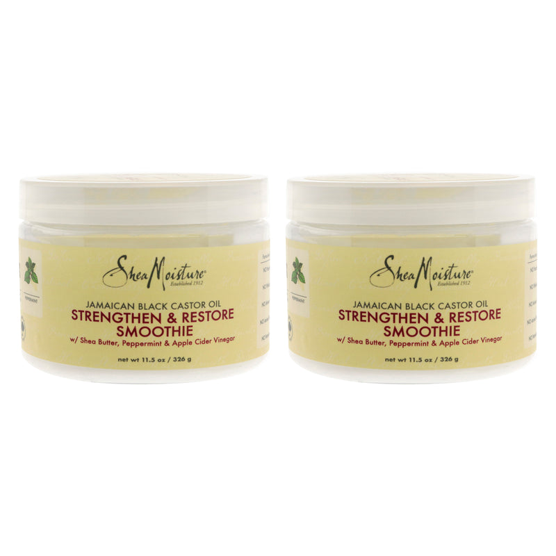 Shea Moisture Jamaican Black Castor Oil Strengthen & Restore Smoothie Cream - Pack of 2 by Shea Moisture for Unisex - 12 oz Cream