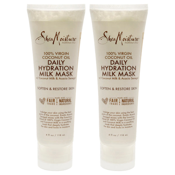 Shea Moisture 100% Virgin Coconut Oil Daily Hydration Milk Mask - Pack of 2 by Shea Moisture for Unisex - 4 oz Mask