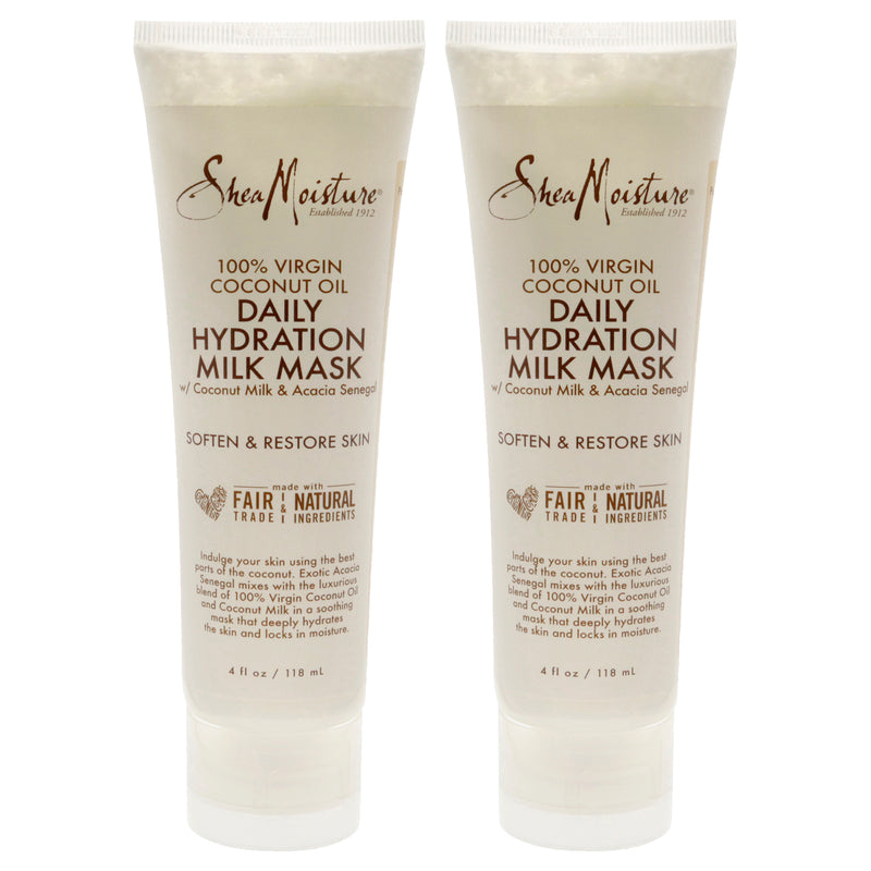 Shea Moisture 100% Virgin Coconut Oil Daily Hydration Milk Mask - Pack of 2 by Shea Moisture for Unisex - 4 oz Mask