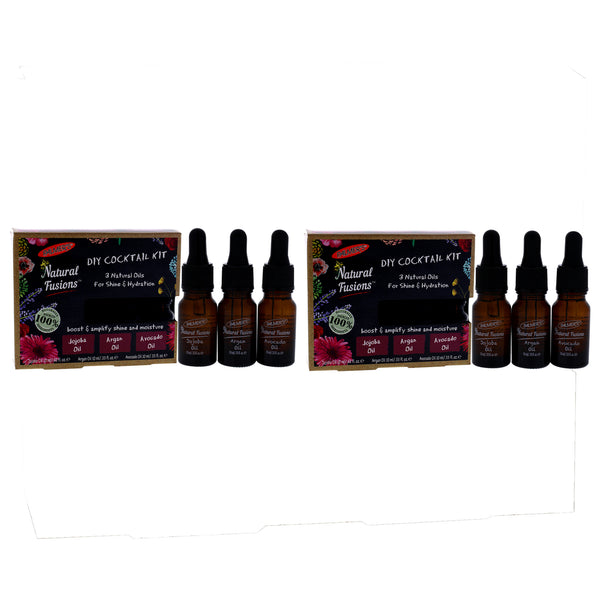 Palmers Natural Fusions Shine and Hydration DIY Cocktail Kit - Pack of 2 by Palmers for Unisex - 3 x 0.33 oz Jojoba Oil, Argan Oil, Avocado Oil