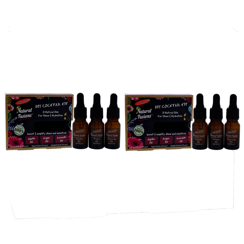 Palmers Natural Fusions Shine and Hydration DIY Cocktail Kit - Pack of 2 by Palmers for Unisex - 3 x 0.33 oz Jojoba Oil, Argan Oil, Avocado Oil