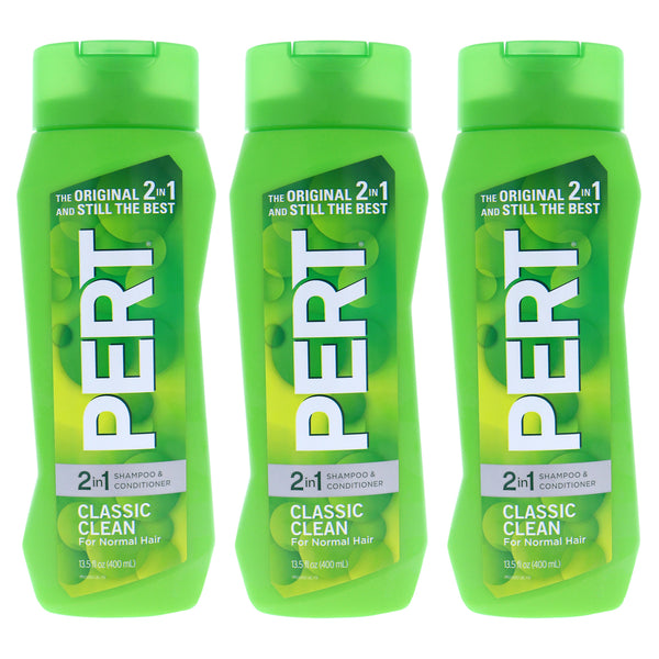 Pert Classic Clean 2 in 1 Shampoo and Conditioner by Pert for Unisex - 13.5 oz Shampoo and Conditioner - Pack of 3