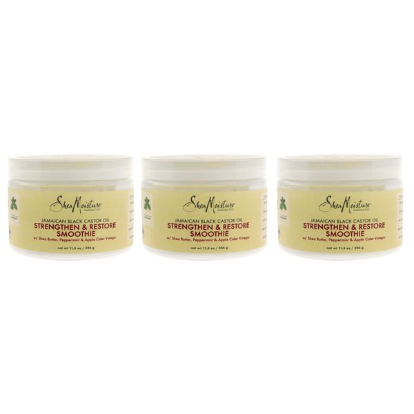 Shea Moisture Jamaican Black Castor Oil Strengthen and Restore Smoothie Cream by Shea Moisture for Unisex - 12 oz Cream - Pack of 3