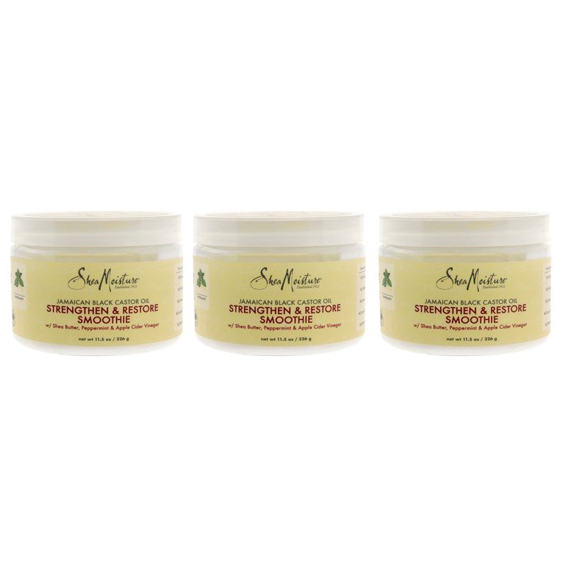 Shea Moisture Jamaican Black Castor Oil Strengthen and Restore Smoothie Cream by Shea Moisture for Unisex - 12 oz Cream - Pack of 3