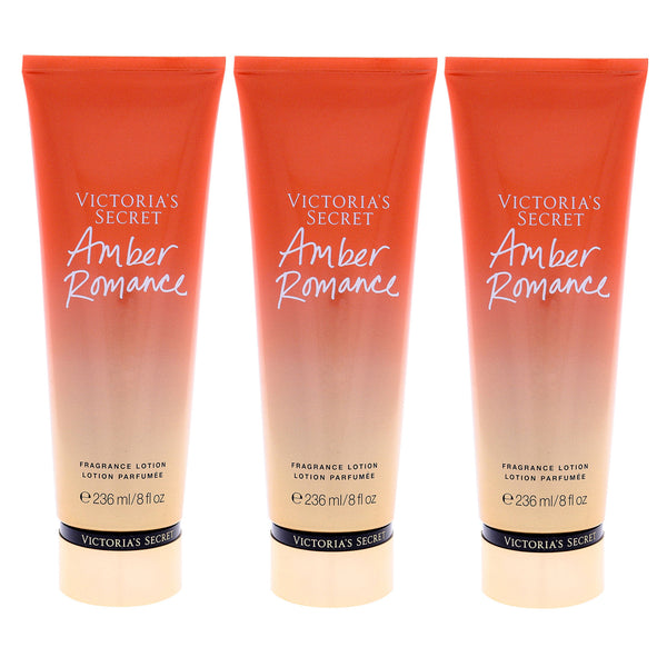 Victoria's Secret Amber Romance Fragrance Lotion by Victorias Secret for Women - 8 oz Body Lotion - Pack of 3