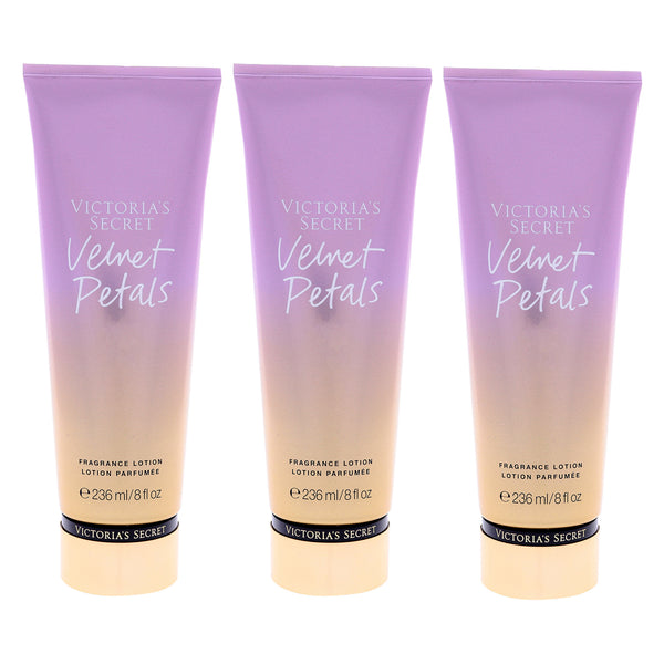 Victoria's Secret Velvet Petals Fragrance Lotion by Victorias Secret for Women - 8 oz Body Lotion - Pack of 3