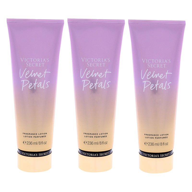 Victoria's Secret Velvet Petals Fragrance Lotion by Victorias Secret for Women - 8 oz Body Lotion - Pack of 3