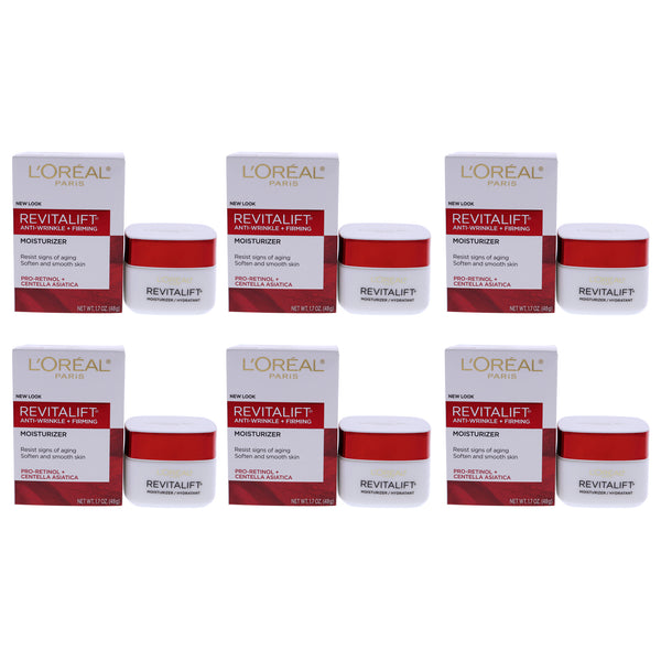 L'Oreal Revitalift Anti-Wrinkle and Firming Moisturizer Cream by LOreal Paris for Unisex - 1.7 oz Cream - Pack of 6