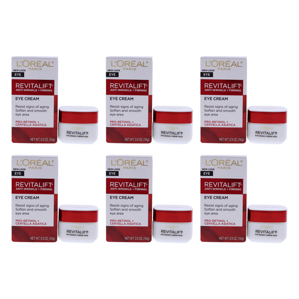 L'Oreal Revitalift Anti-Wrinkle and Firming Eye Treatment by LOreal Paris for Unisex - 0.5 oz Cream - Pack of 6
