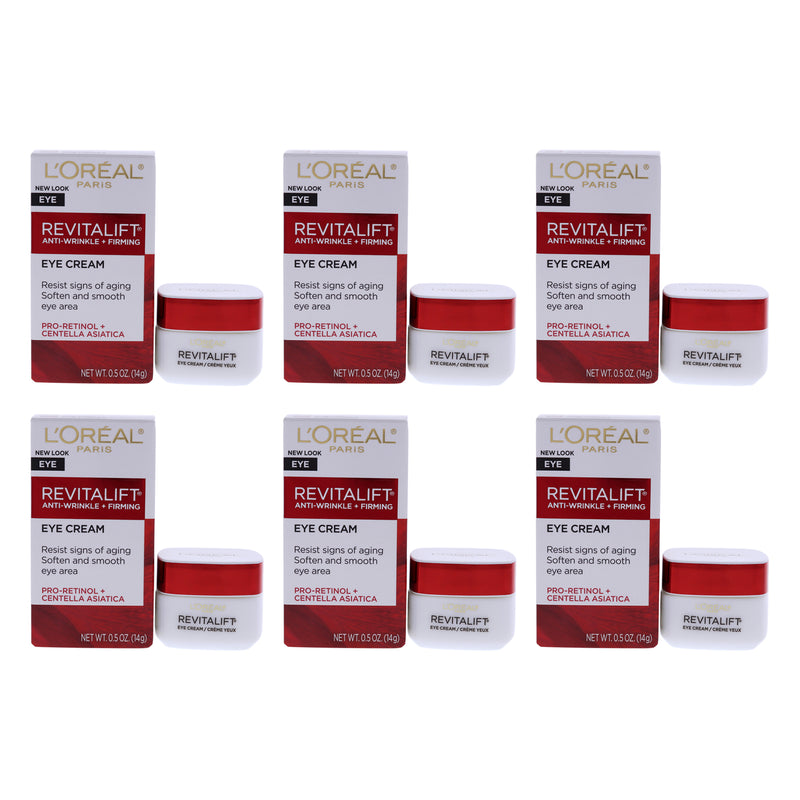 L'Oreal Revitalift Anti-Wrinkle and Firming Eye Treatment by LOreal Paris for Unisex - 0.5 oz Cream - Pack of 6