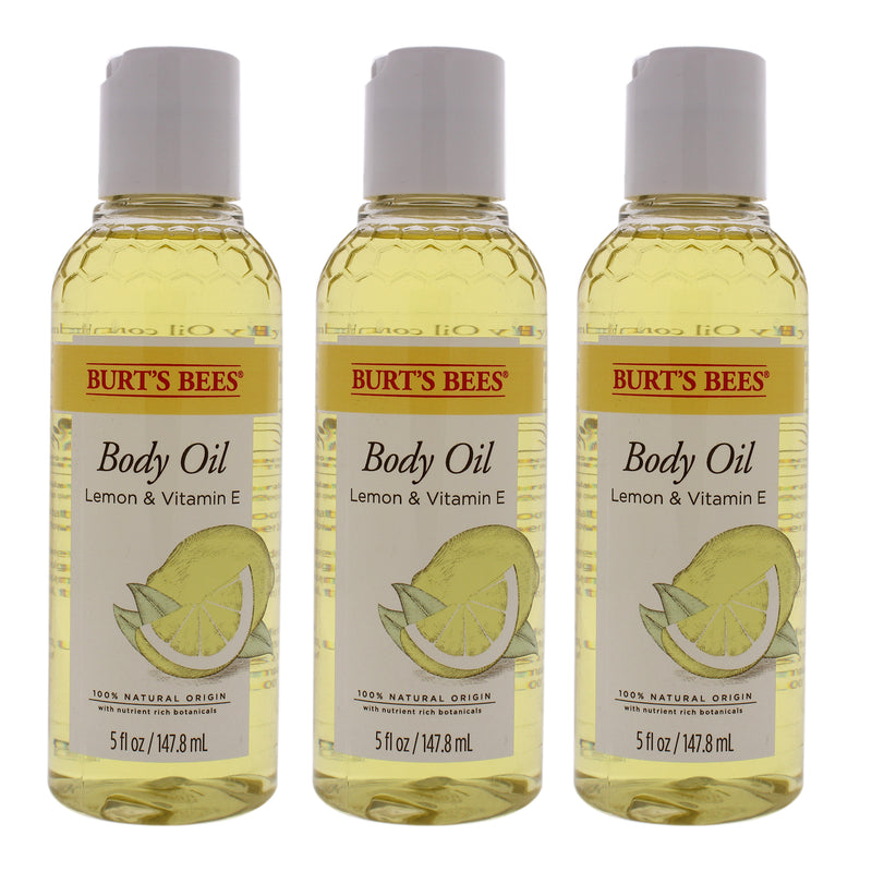 Burt's Bees Body Oil - Lemon and Vitamin E by Burts Bees for Unisex - 5 oz Oil - Pack of 3