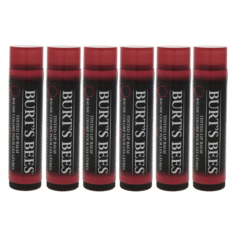 Burt's Bees Tinted Lip Balm - Rose by Burts Bees for Unisex - 0.15 oz Lip Balm - Pack of 6