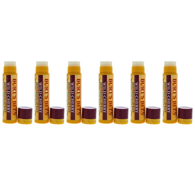 Burt's Bees Wild Cherry Moisturizing Lip Balm by Burts Bees for Unisex - 0.15 oz Lip Balm - Pack of 6