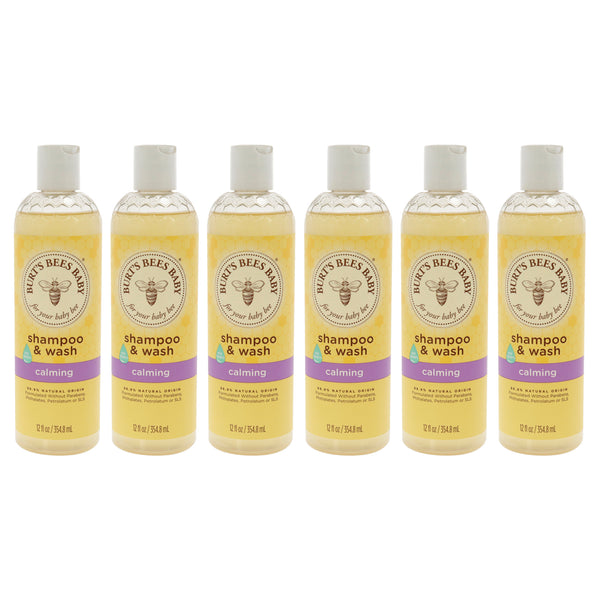 Burt's Bees Baby Shampoo and Wash Calming by Burts Bees for Kids - 12 oz Shampoo and Body Wash - Pack of 6