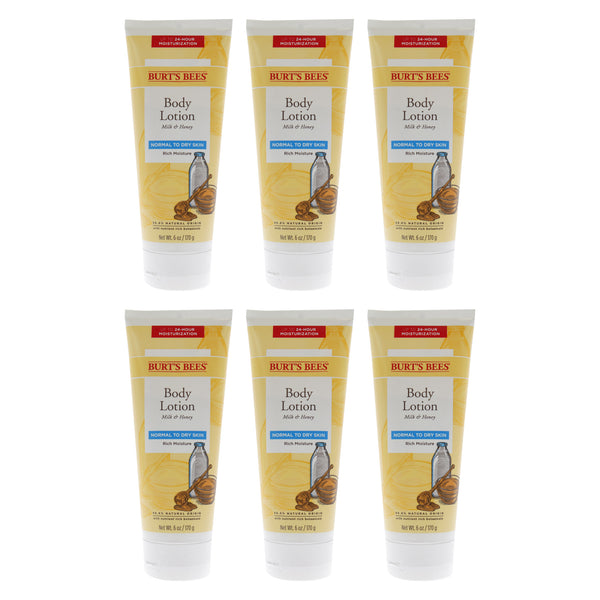 Burt's Bees Milk and Honey Body Lotion by Burts Bees for Unisex - 6 oz Body Lotion - Pack of 6