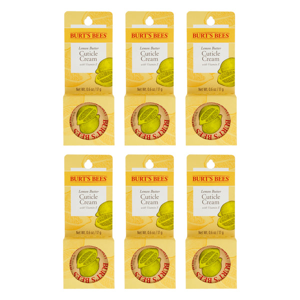 Burt's Bees Lemon Butter Cuticle Cream by Burts Bees for Unisex - 0.6 oz Cream - Pack of 6