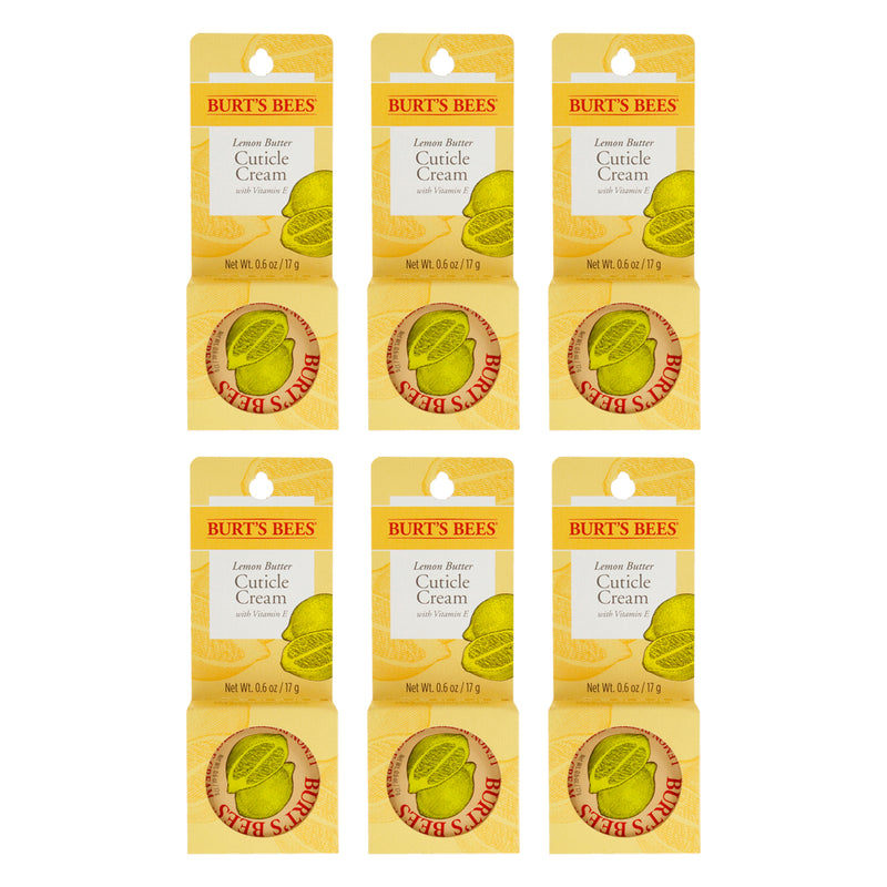 Burt's Bees Lemon Butter Cuticle Cream by Burts Bees for Unisex - 0.6 oz Cream - Pack of 6