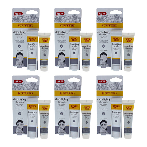 Burt's Bees Detoxifying Clay Mask by Burts Bees for Unisex - 0.57 oz Mask - Pack of 6
