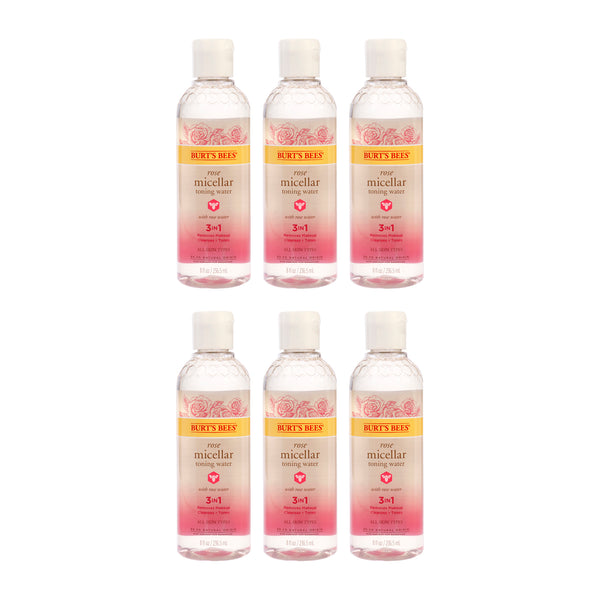 Burt's Bees Rose Micellar Toning Water by Burts Bees for Women - 8 oz Toner - Pack of 6