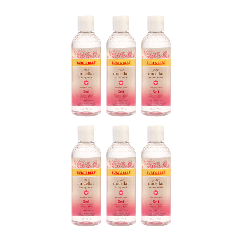 Burt's Bees Rose Micellar Toning Water by Burts Bees for Women - 8 oz Toner - Pack of 6