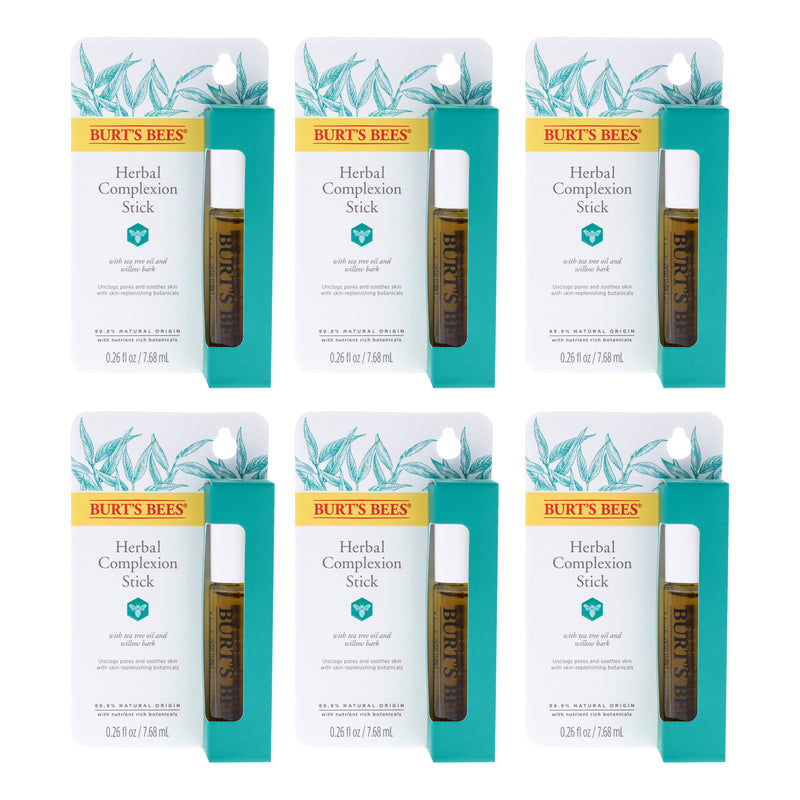 Burt's Bees Herbal Blemish Stick by Burts Bees for Unisex - 0.26 oz Treatment - Pack of 6