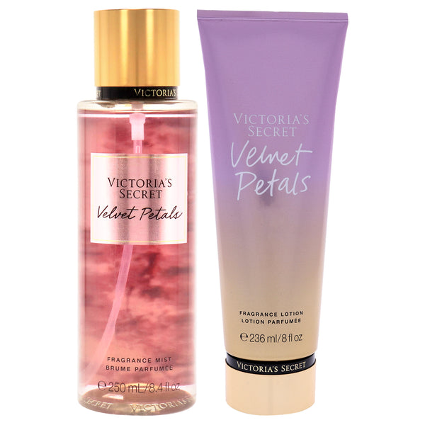 Victoria's Secret Velvet Petals by Victorias Secret for Women - 2 Pc Kit 8.4 oz Fragrance Mist, 8 oz Body Lotion
