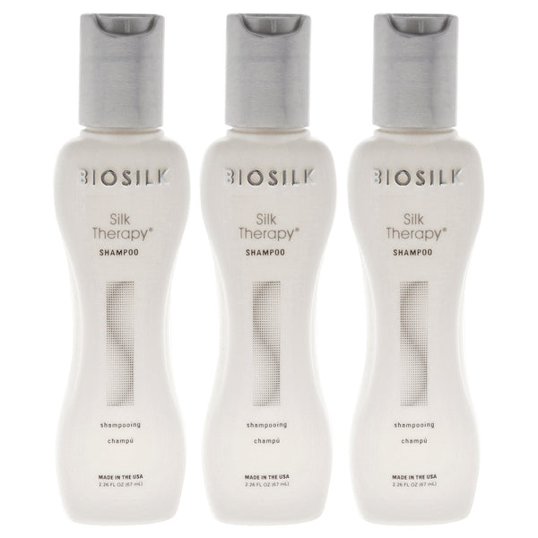 BioSilk Silk Therapy Shampoo - Travel Size by Biosilk for Unisex - 2.26 oz Shampoo - Pack of 3